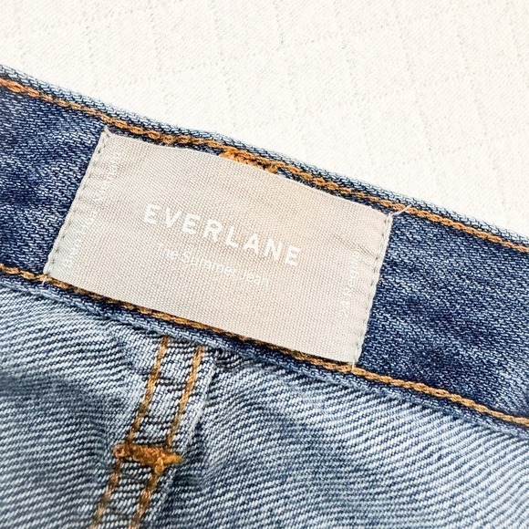 Everlane The Summer Jean Med Wash Denim Ripped Knees Size 24 - Picture 6 of 7